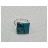 925 Sterling Silver & Dyed Howlite Turquoise Ring