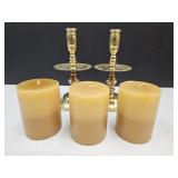 Heavy Brass Candle Holders & New Scented Candles