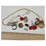 Lia Sophia Gold Tone Necklace 30" & Earrings