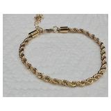 Gold Tone Cable Chain Bracelet