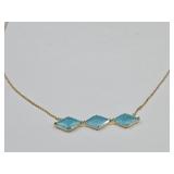 10KG Over Sterling Silver Lab Created Blue Topaz