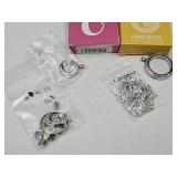 Origami Owl 2 Sivler Tone Chains, Charms+