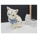 Lenox Kitty Cookie Jar & Cat Planter