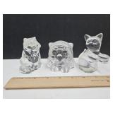 Goebel Owl & Cats Paper Weights
