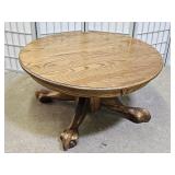 Oak Coffee Table  36" w x 18" h  with Claw Feet