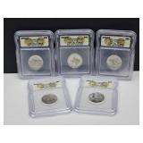 2004 S Certified Deep Cameo Proof 1st Day 5 Qrt.s