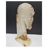 Marble Horse Head Statue 10.5" H