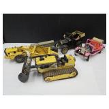 VTG Toy Tonka Back Hoe, Scrapper & Toy Metal Cars