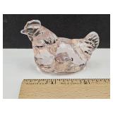 Miniature Fenton Pink Hen 2.5"