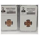 2 NEW 2025 Last Issue Pennies D & P