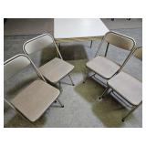 Durham Card Table & 4 Samsonite Metal Chairs