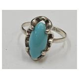 925 Silver & Turquoise Ring sz 7.5