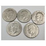 (5)  Ike Dollar Coins1972 77