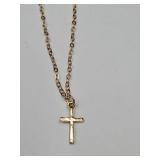 Gold Over Bronze Cross Necklace