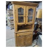 2 Piece Wood Corner Display Cabinet 37 x 74"h