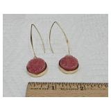 Pink Druzy Earrings