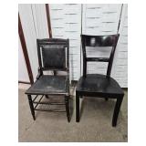 2 Chairs  Sturdy Crate & Barrel & Leather Bottom