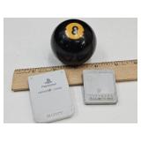 8 Ball Pool Ball & Playstation Memory Card, Ninte