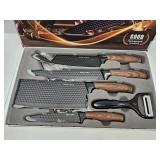 New 6 Piece Knife Set & 11" Cleaver
