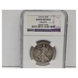 Graded 1916 S Silver Walking Liberty Half Dollar