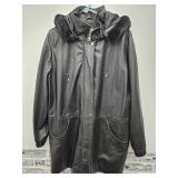 Ladies Black Hooded Jacket SZ XL
