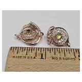 Rose Gold Over Bronze & Perdot Earring