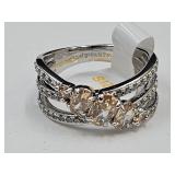 Sterling Silver over Bronze Citrine Ring Sz. 7