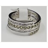 925 Peridot & Austrian Crystal Ring Sz. 7