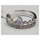 Tanzanite & White Spinel Ring Sz. 7