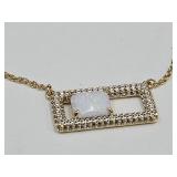 10K Gold over Bronze & Opal Necklace