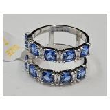 London Blue Topaz,White Topaz over Bronze Sz. 7