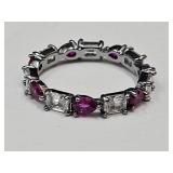 925 Over Bronze Ruby & Moissanite Ring