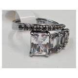 Light Blue Topaz & CZ Ring Sz. 7