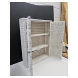 White Wicker Shelf 19X5X 25high