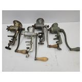 4 Vintage Universal Meat Grinders