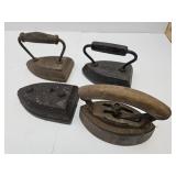 4 Primitive Sad Irons