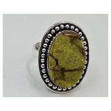 925 Moss Agate Ring Sz. 7.5