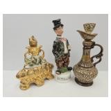 3 Liquor Decantors Jim Beam & 1 Musical