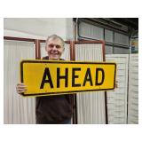 36 x 9" AHEAD Metal Sign