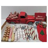 Christmas Decor Candy Cane Ornament, Truck +