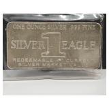 One Ounce .999 Silver Eagle  Bar