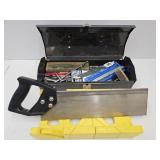 Tool Box w Contents & Miter  Hand Saw