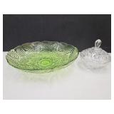 12 in Green Bowl& Candy Dish