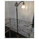 Cast Iron Ornate Floor Lamp Light w Globe