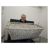 Nice  Large Sturdy Vintage Basket 31 x 20 x 11" h