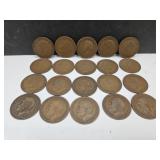 20 Large Cent English Penny Coins