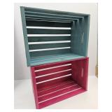 Pink&Blue Wooden Crates 18x12x 9 high