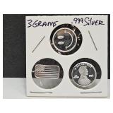 3 Grams Silver Different Designs