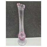 Vintage Pink Fenton Hue Glass Vase  10 1/2" h