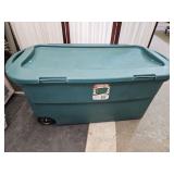45 Gal Green Sterilite Storage Tote with Wheels